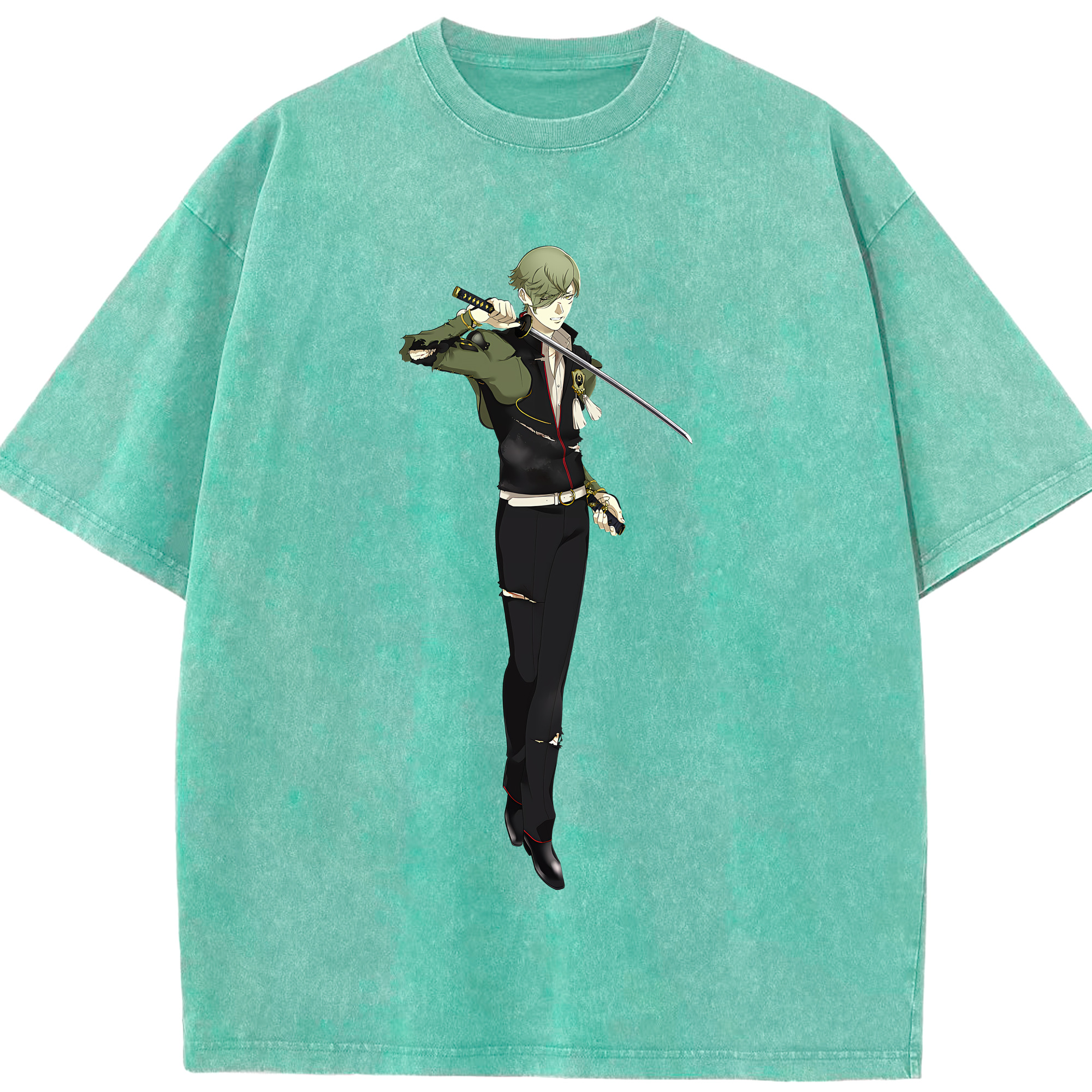 （画像用） 刀剣乱舞 Touken Ranbu 綿100% ヴィンテージ風 半袖Tシャツ（フロントプリント）
